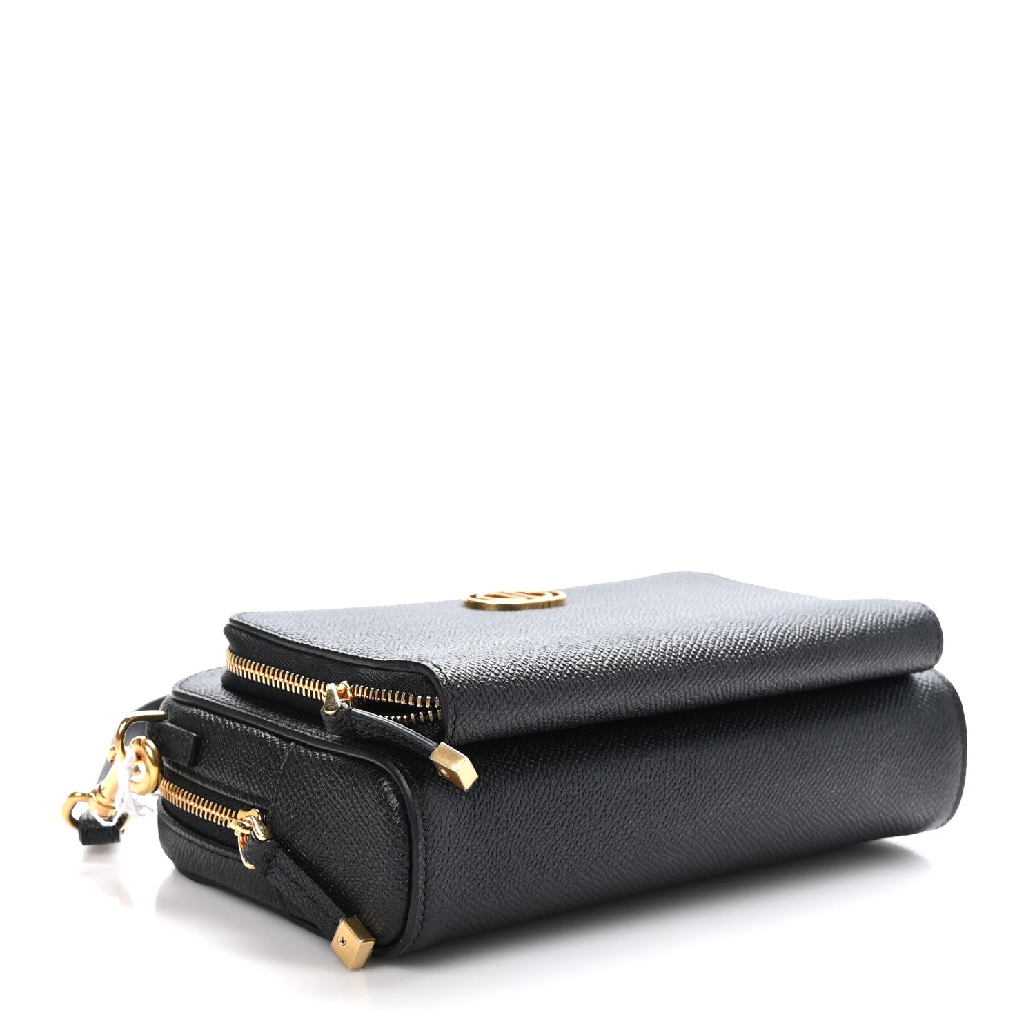 Christian Dior Grained Calfskin Caro Double Pouch Black 4 of 11