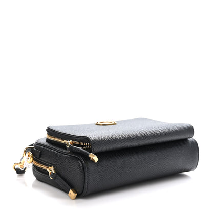 Christian Dior Grained Calfskin Caro Double Pouch Black 4 of 11