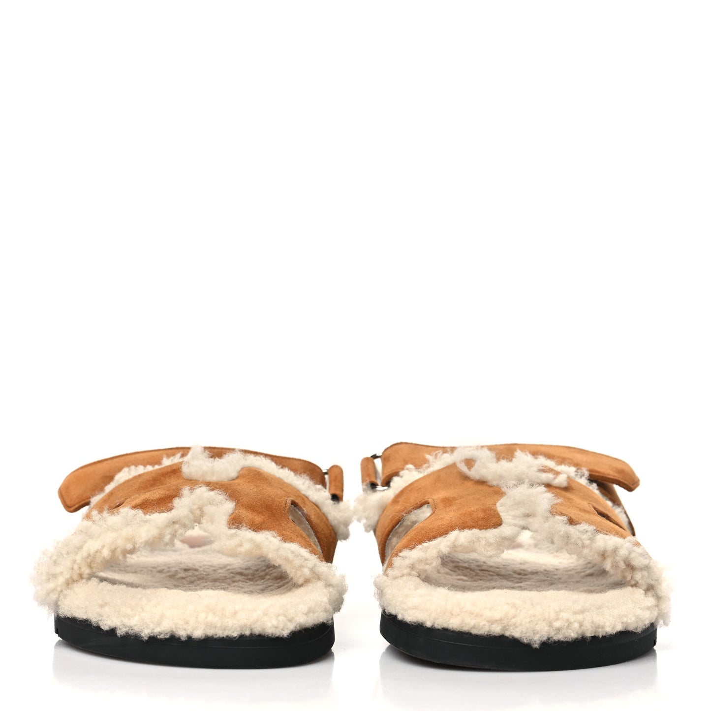 Suede Goatskin Woolskin Womens Chypre Sandals 37 Naturel Ecru