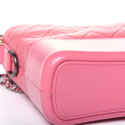 Chanel Aged Smooth Calfskin Quilted Medium Gabrielle Logo Hobo Pink 9 of 17