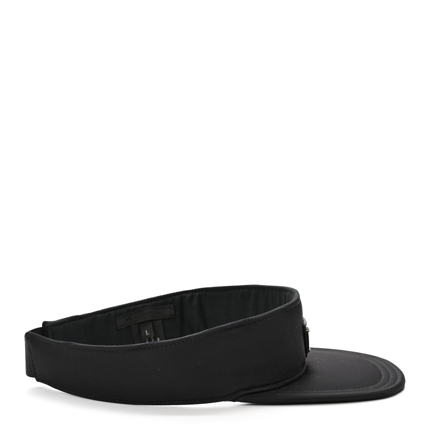 Prada Nylon Triango Metal Triangle Logo Mens Visor L Black 5 of 9