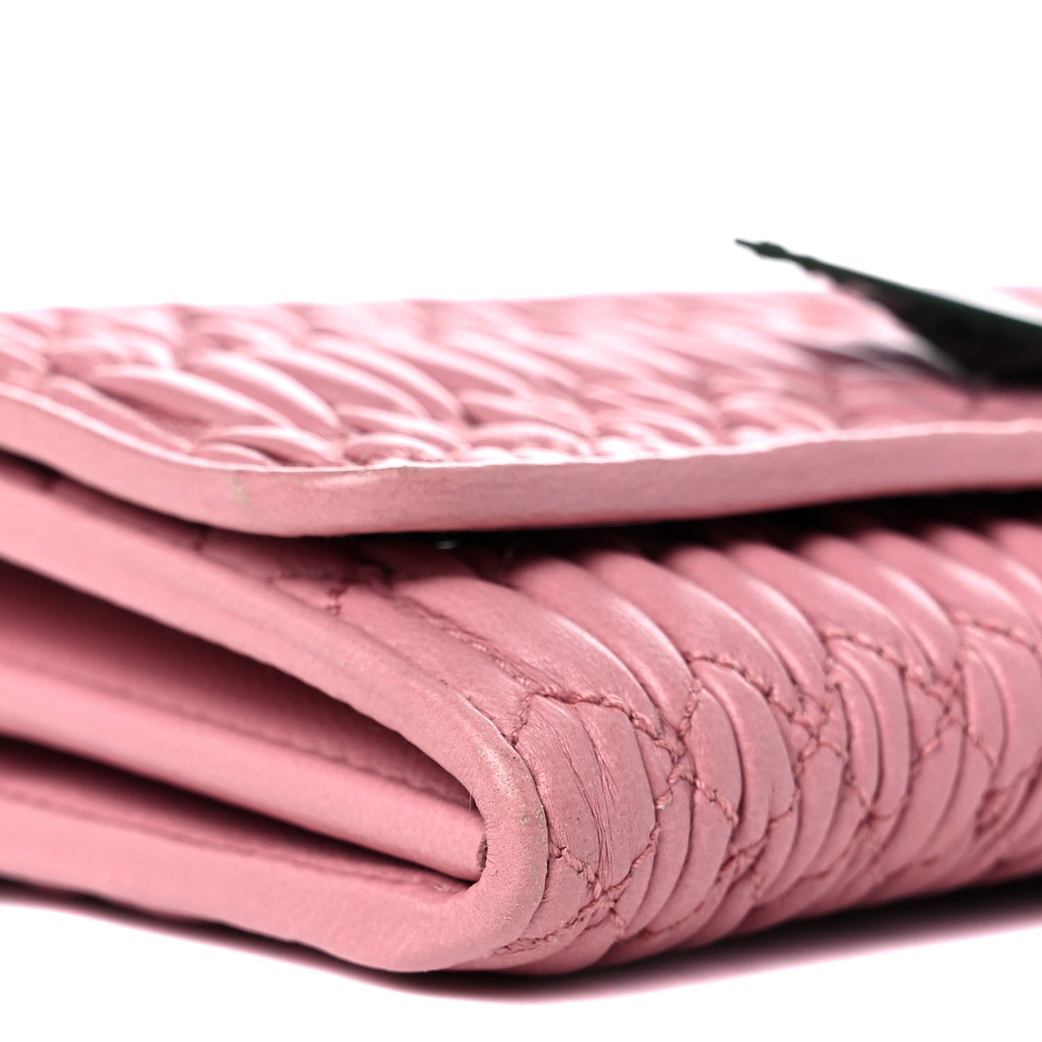 Miu Miu Nappa Matelasse Crystal Cherry Wallet On Chain Rosa 6 of 17