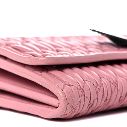 Miu Miu Nappa Matelasse Crystal Cherry Wallet On Chain Rosa 6 of 17