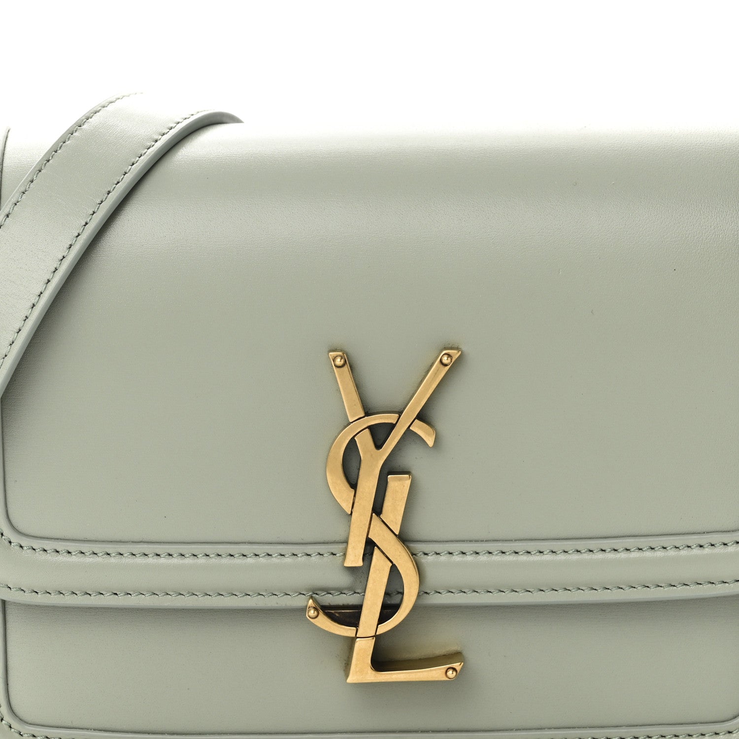 Saint Laurent Smooth Calfskin Small Solferino Satchel Acqua 7 of 9