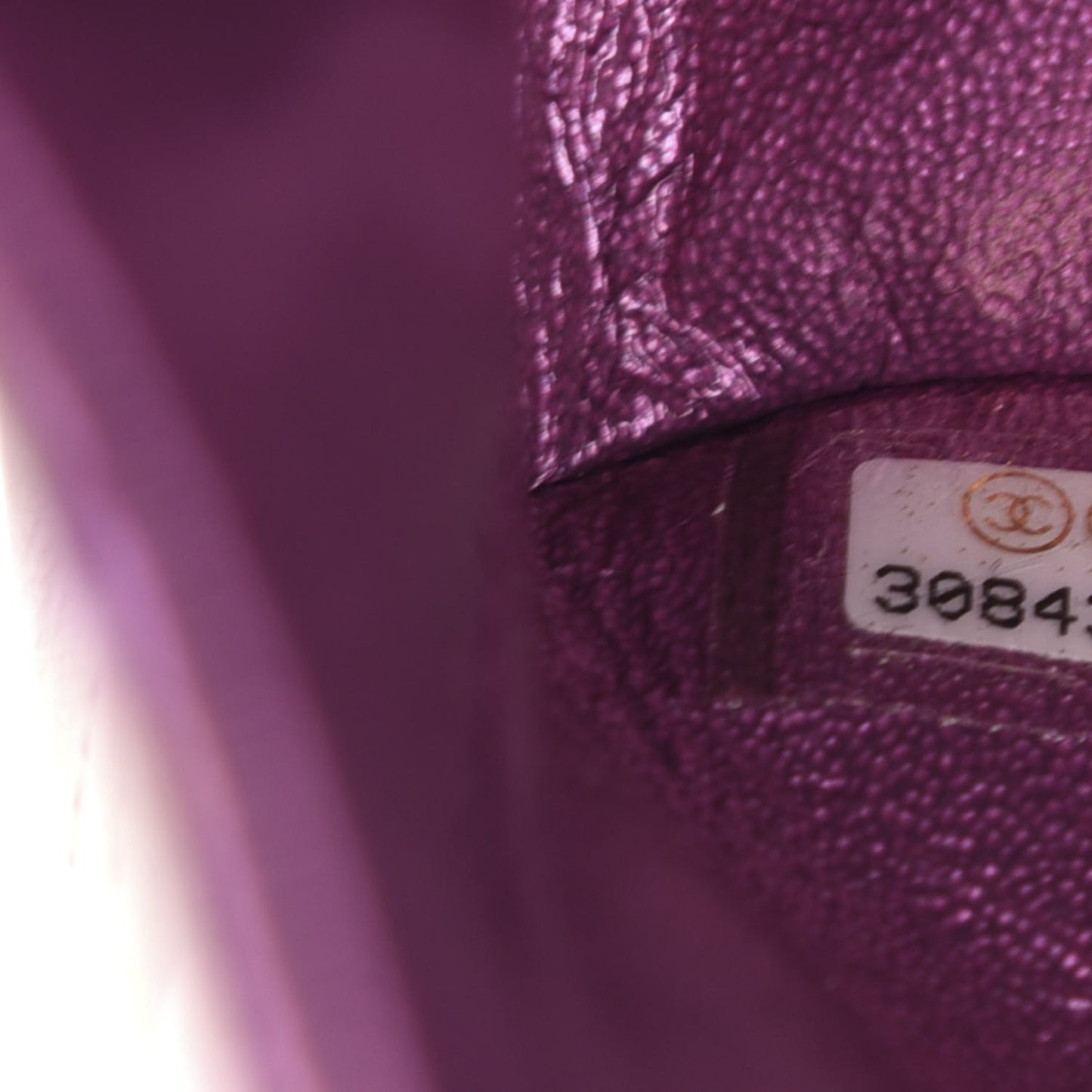 Iridescent Lambskin Quilted Medium Double Flap Purple