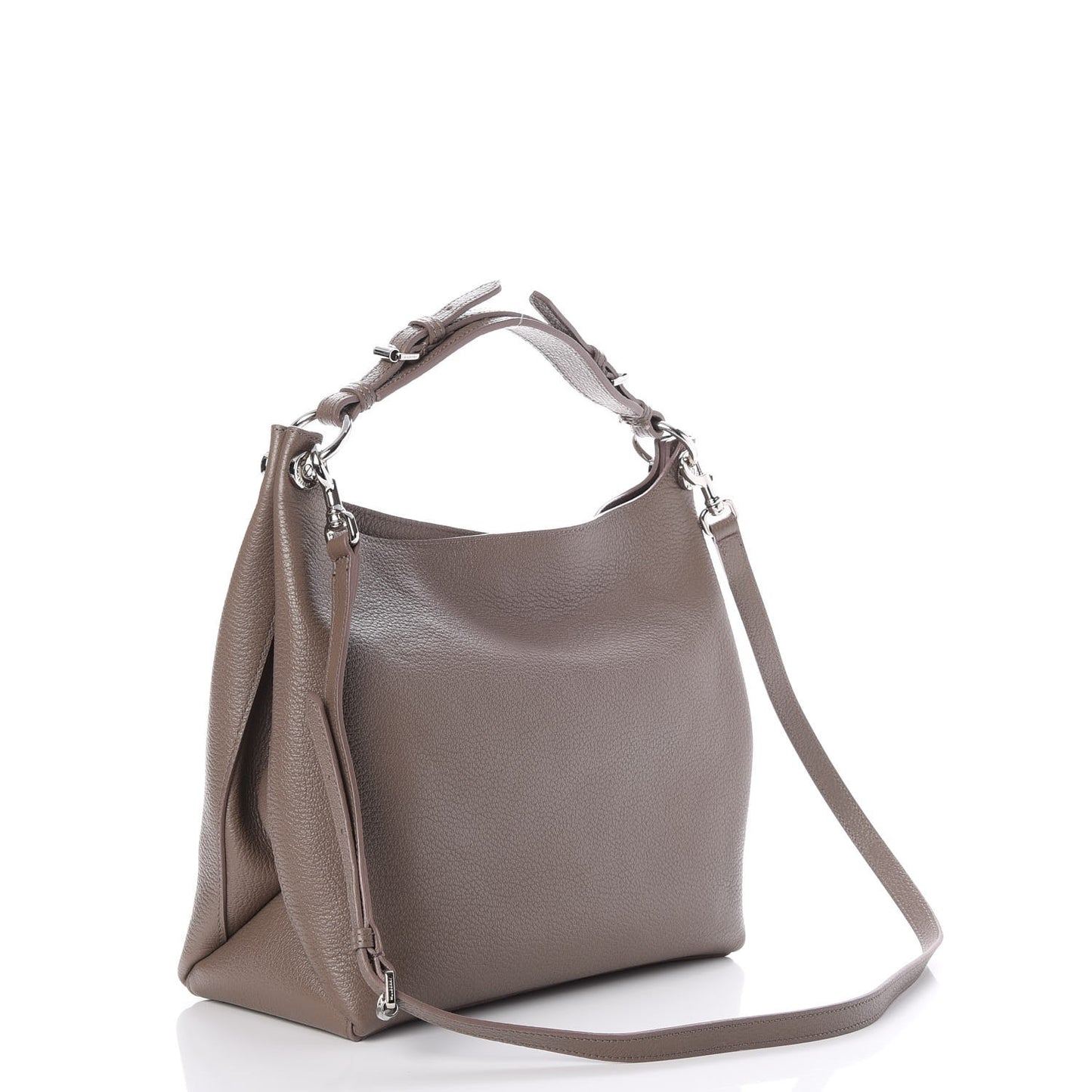 Goat Printed Calfskin Small Freya Hobo Taupe