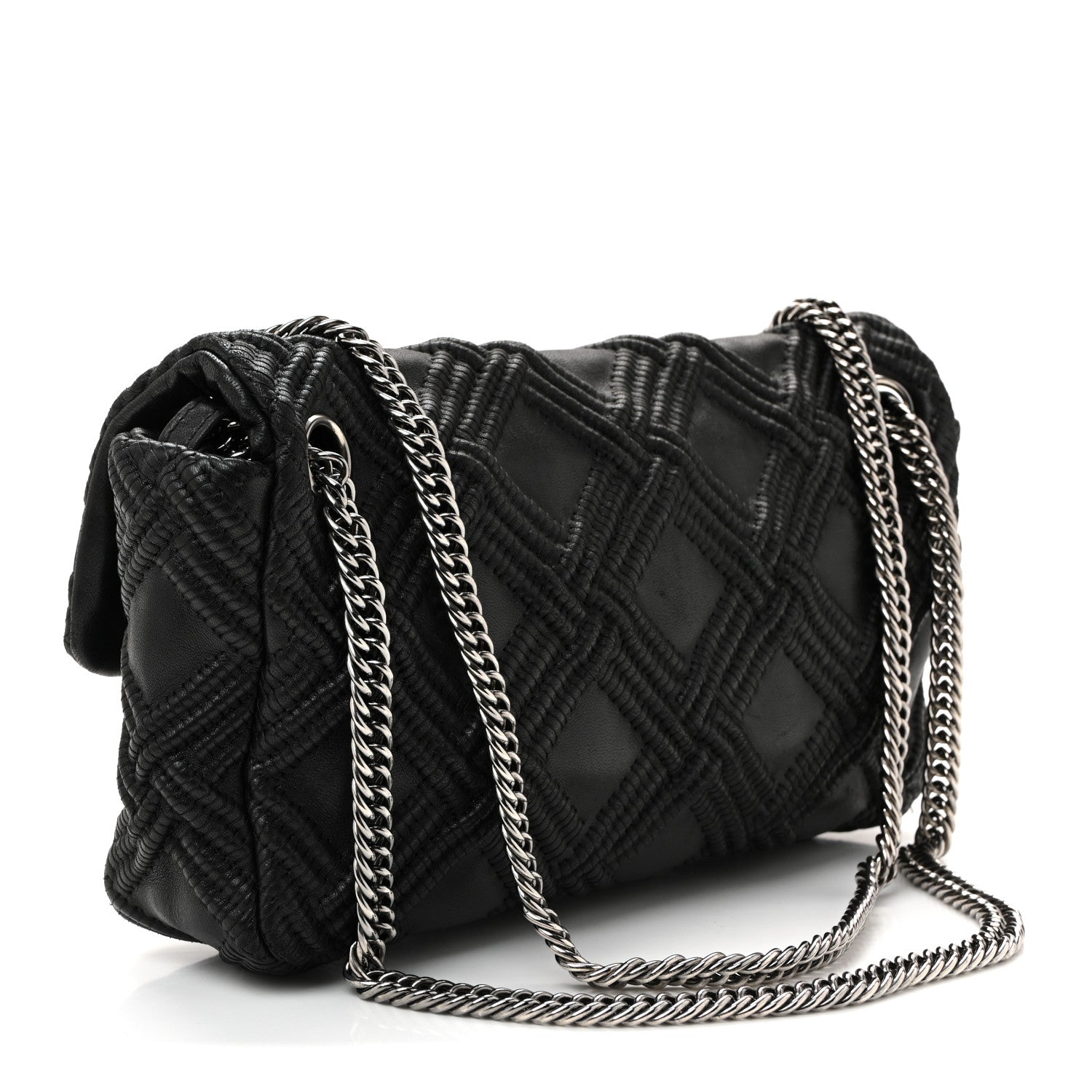Chanel Lambskin Stitch Small Walk Of Fame Rectangular Flap Black 3 of 11