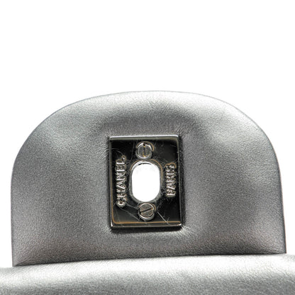 Chanel Metallic Lambskin Quilted Jumbo Double Flap Charcoal Grey 5 of 8