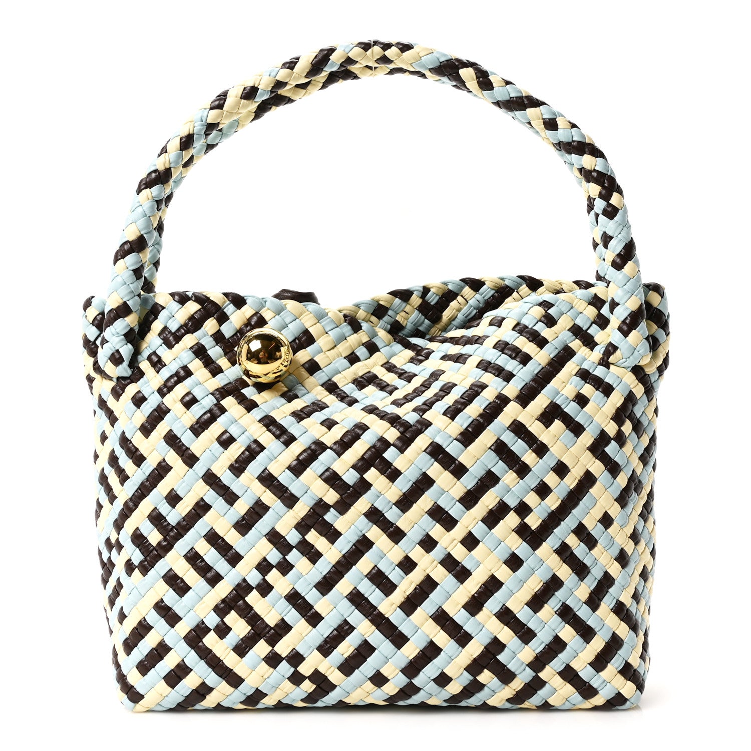 Bottega Veneta Calfskin Intreccio Tricolor Tosca Shoulder Bag Bitter Chocolate Zest Washed Topazio 1 of 11