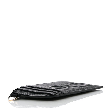 Jimmy Choo Calfskin Logo Embossed Card Holder On Chain Black 4 of 11