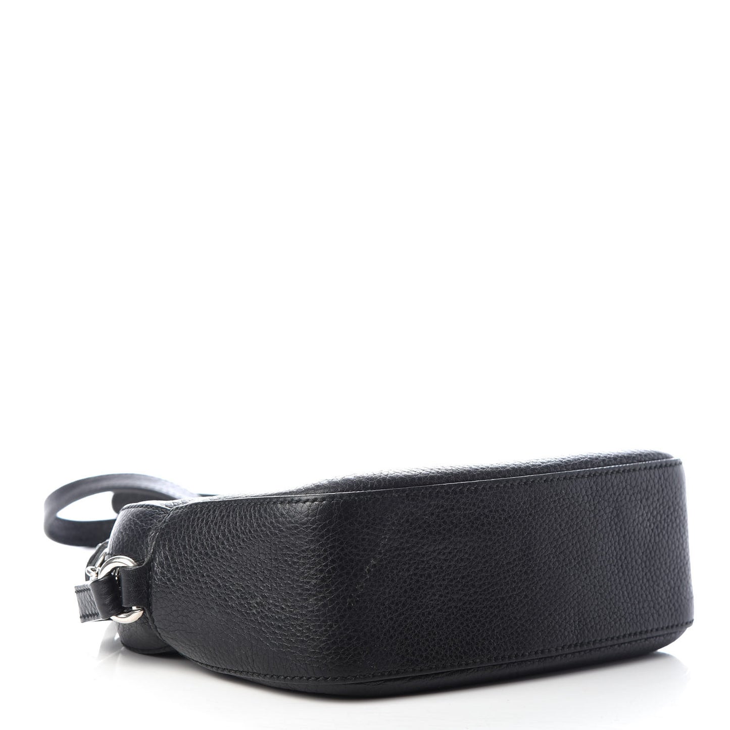 Pebbled Calfskin Studded Small Soho Disco Bag Black