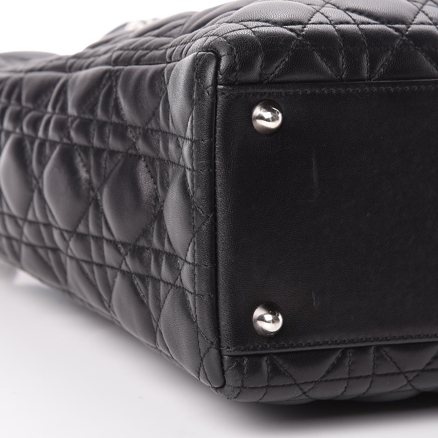 Christian Dior Lambskin Cannage Large Lady Dior Black 9 of 11