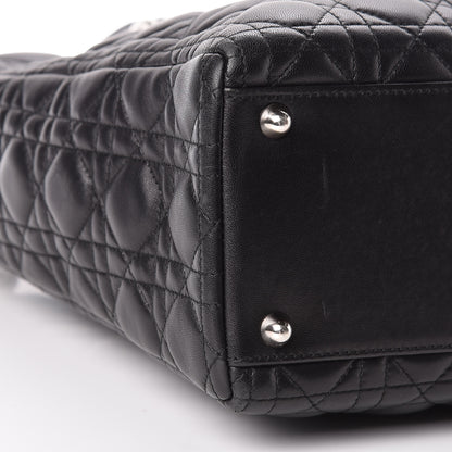 Christian Dior Lambskin Cannage Large Lady Dior Black 9 of 11