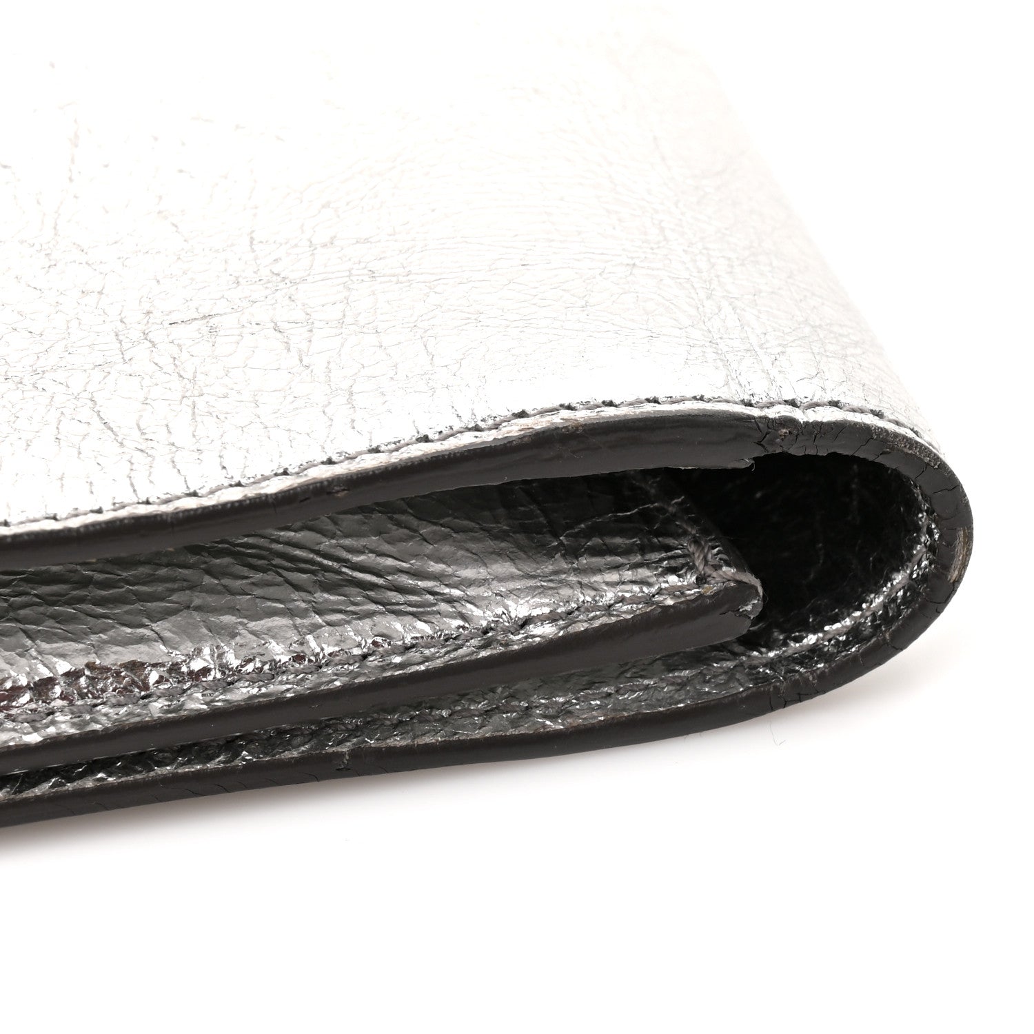 Saint Laurent Metallic Calfskin Monogram Large Belle De Jour Clutch Silver 11 of 11