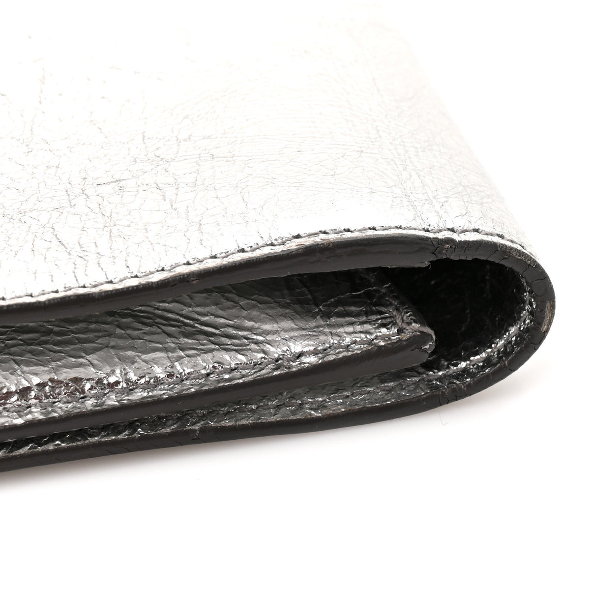 Metallic Calfskin Monogram Large Belle De Jour Clutch Silver