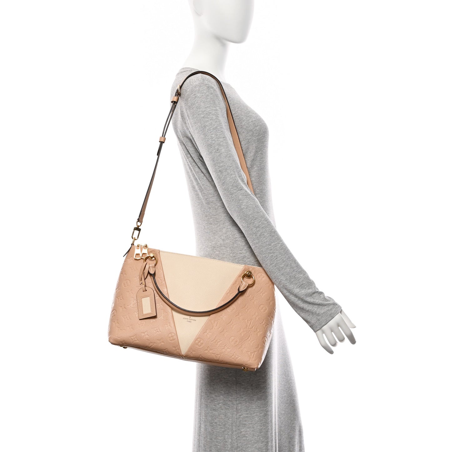 Empreinte V Tote MM Beige Rose Creme