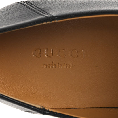 Gucci Goatskin Womens Horsebit Mid-Heel Loafers 37 Black 9 of 10