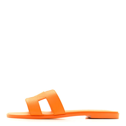 Hermes Epsom Oran Sandals 39 Orange Sunset 1 of 11