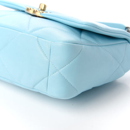 Chanel Shiny Lambskin Quilted Medium Chanel 19 Flap Neon Blue 7 of 11