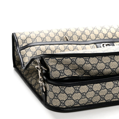 Gucci GG Supreme Monogram Web Savoy Garment Bag Beige Blue 9 of 10