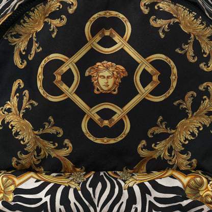 Versace Nylon Baroque Zebra Print Backpack Black Multicolor 9 of 18