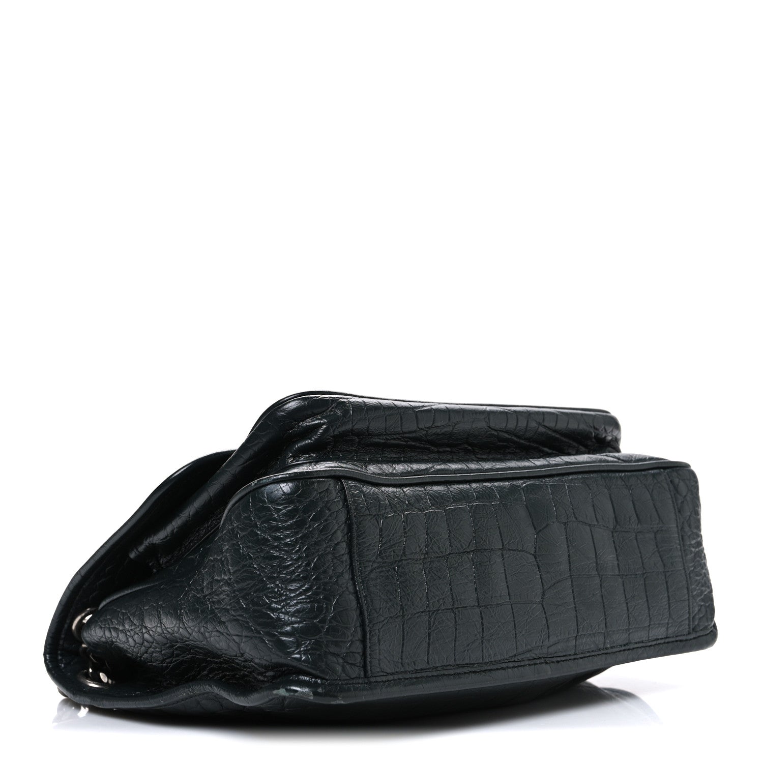 Saint Laurent Crocodile Embossed Calfskin Monogram Medium Niki Chain Satchel Algea 4 of 11