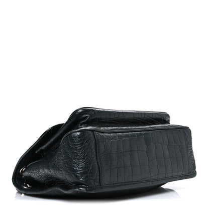 Saint Laurent Crocodile Embossed Calfskin Monogram Medium Niki Chain Satchel Algea 4 of 11
