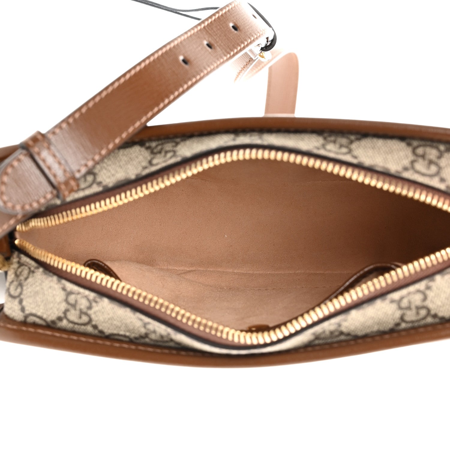 Gucci GG Supreme Monogram Azalea Calfskin Mini Retro Interlocking G Shoulder Bag Beige Ebony Brown Sugar 5 of 11