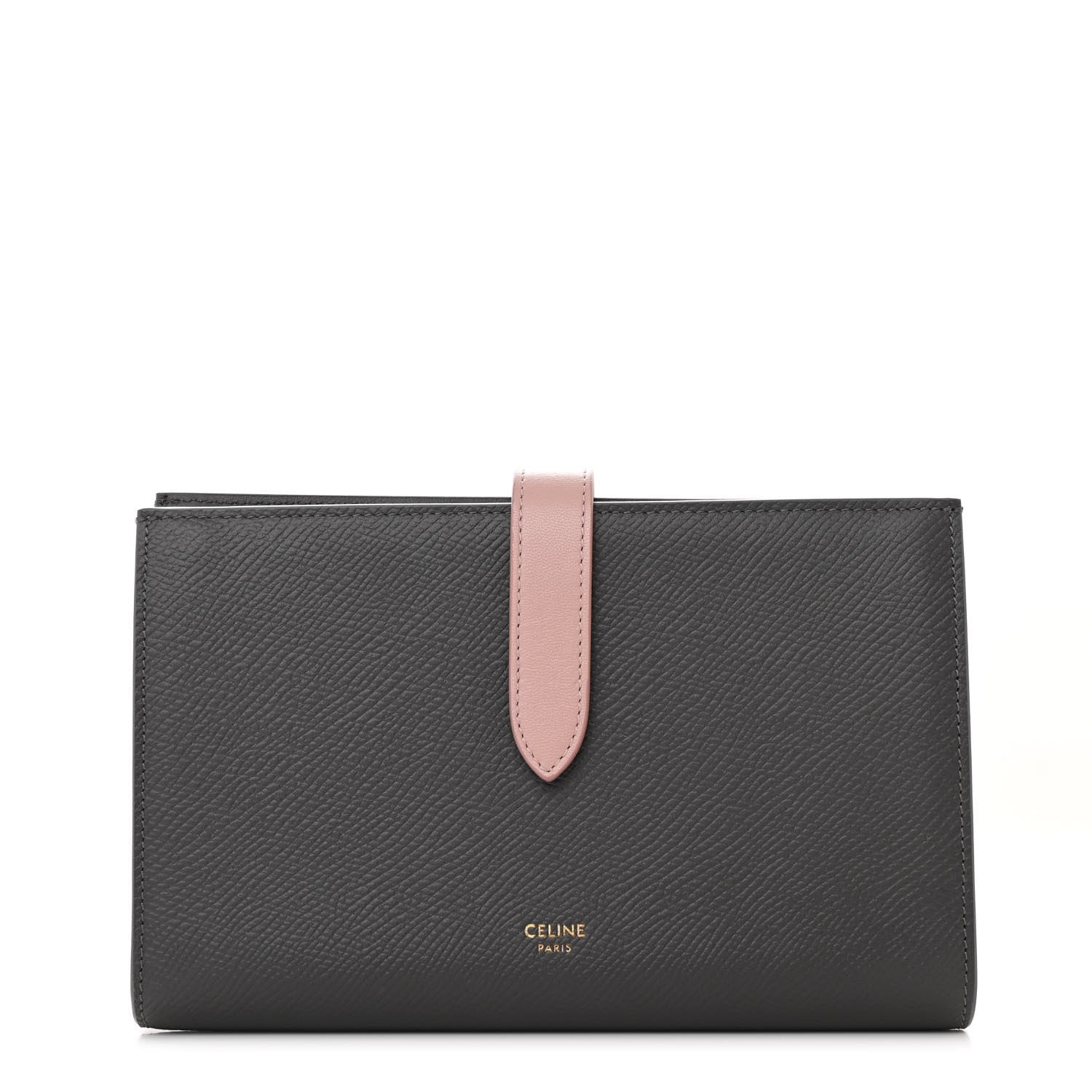 Celine Grained Calfskin Large Multifunction Strap Wallet Grey Vintage Pink 1 of 8