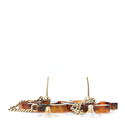 Chanel CC Crystal Drop Earrings Tortoise 3 of 7