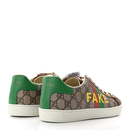 Gucci GG Supreme Monogram Fake/Not Womens Ace Sneakers 38.5 Beige New Shamarock Brown Sugar 4 of 10