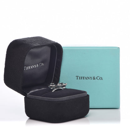 Tiffany 18K White Gold Aquamarine Diamond Sparklers Flower Ring 57 8 6 of 6