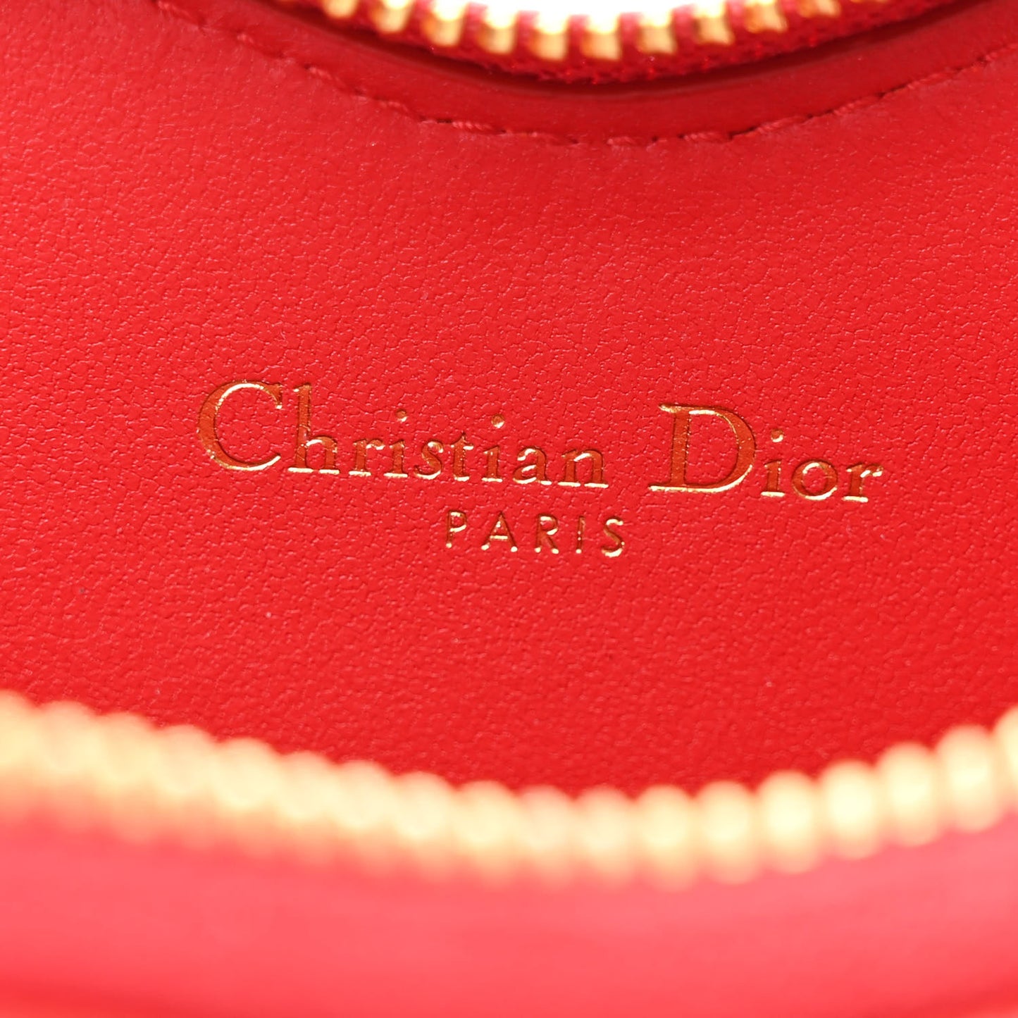 Calfskin Cannage Dioramour Caro Heart Pouch With Chain Red