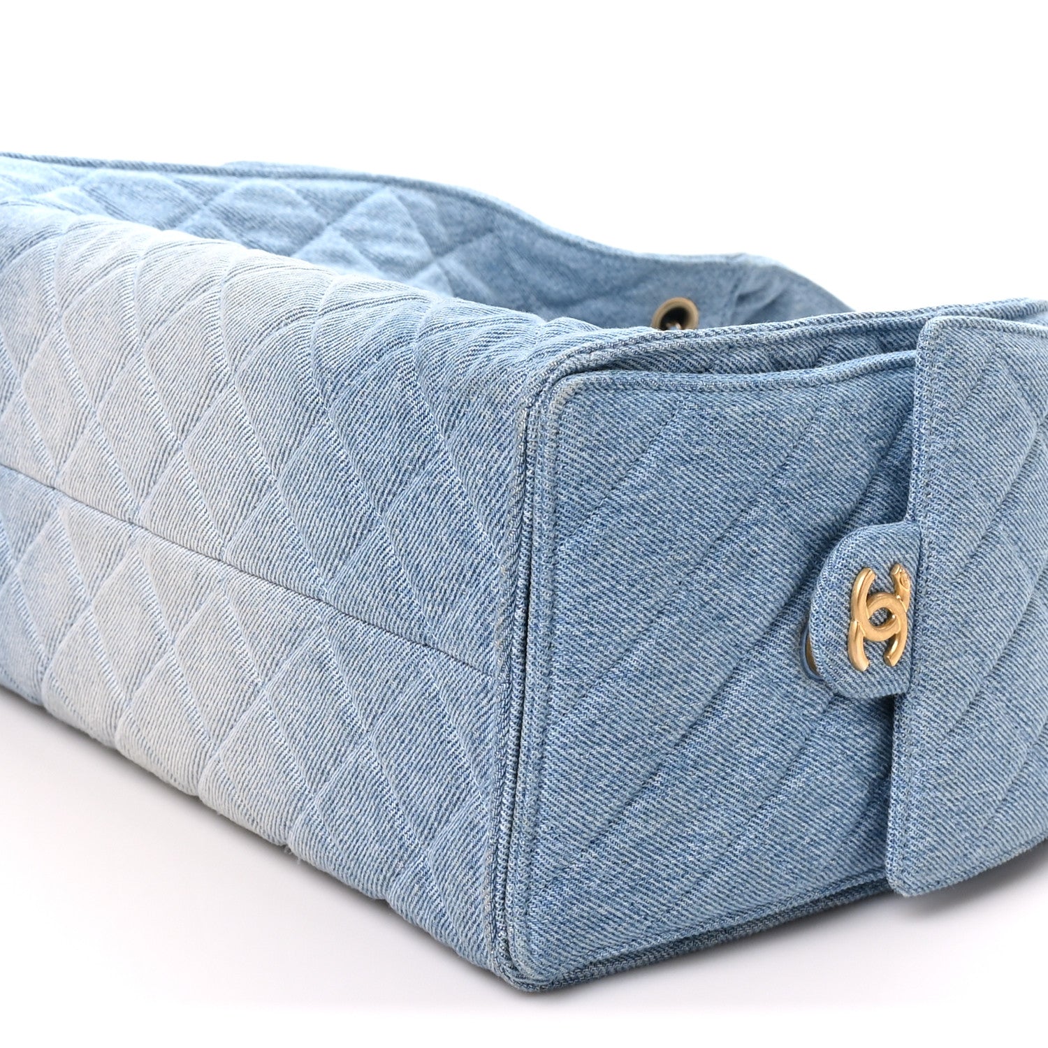 Chanel Washed Denim Quilted Medium Chanel 25 Handbag Blue 10 of 11