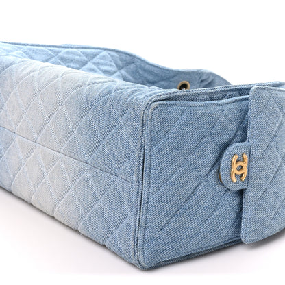 Chanel Washed Denim Quilted Medium Chanel 25 Handbag Blue 10 of 11