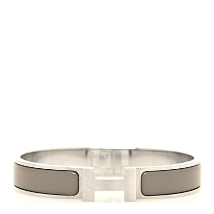 Hermes Matte Enamel Narrow Clic Clac HH Bracelet PM Etain 1 of 5