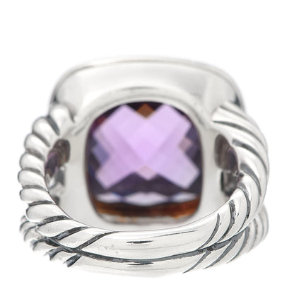 David Yurman Sterling Silver Diamond Amethyst 14mm Albion Ring 55 7.25 4 of 6