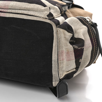 Burberry Canvas Mega Check Medium Rucksack Backpack Black 8 of 8