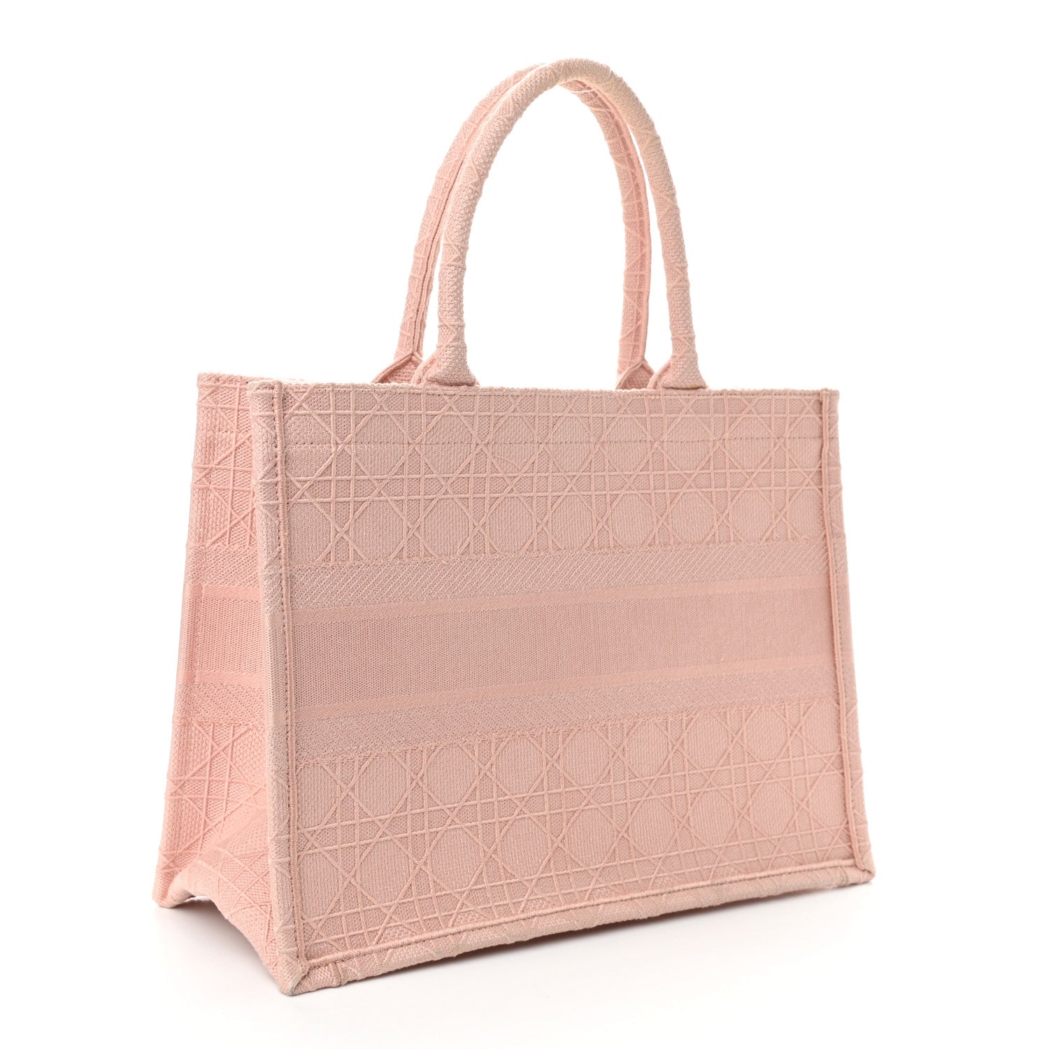 Christian Dior Canvas Embroidered Cannage Medium Book Tote Bois De Rose 3 of 13