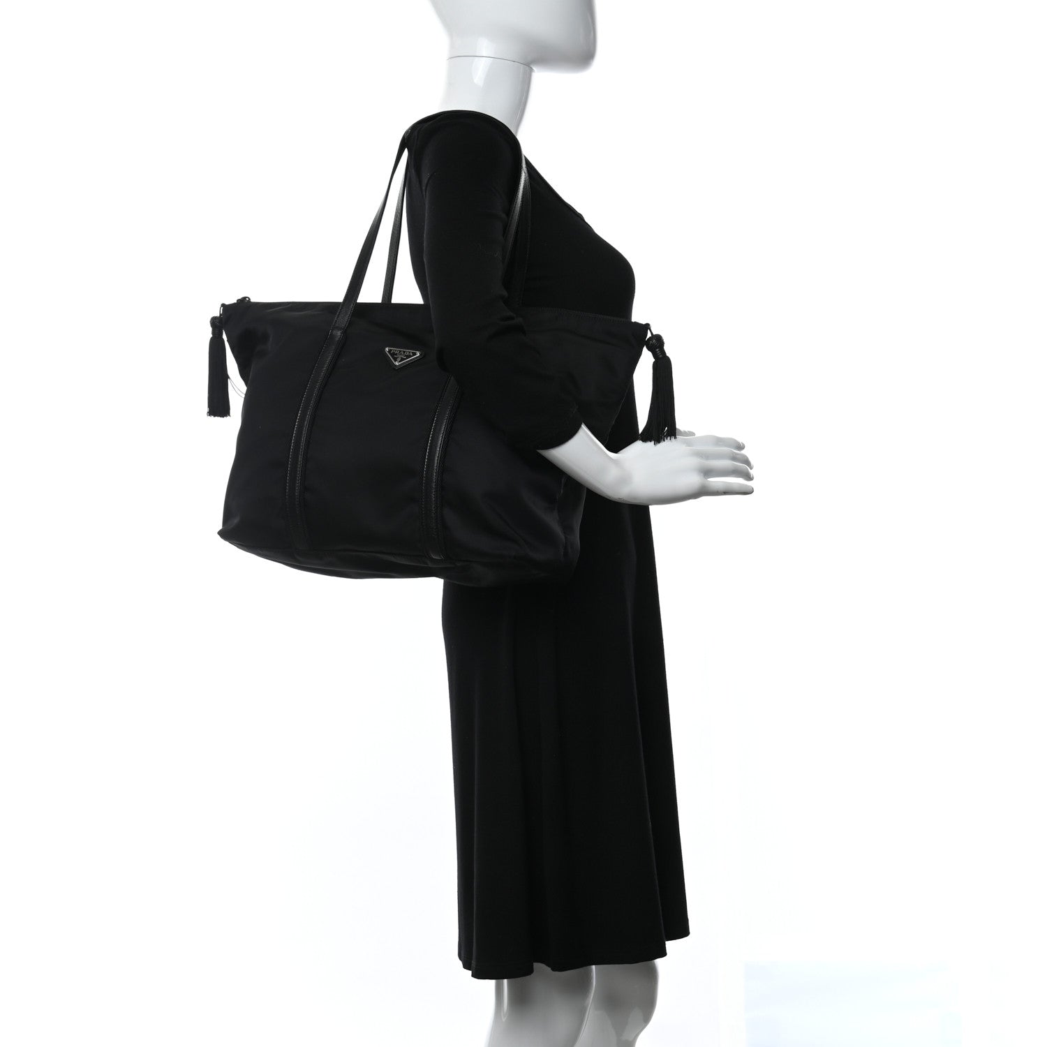 Prada Tessuto Nylon Passama Shopping Tote Nero Black 2 of 8