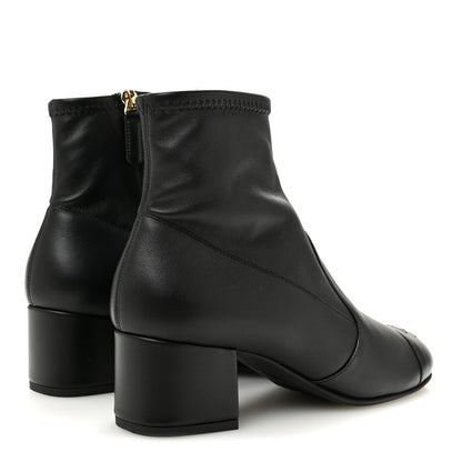 Chanel Stretch Lambskin Cap Toe CC Uniform Short Boots 36 Black 5 of 10
