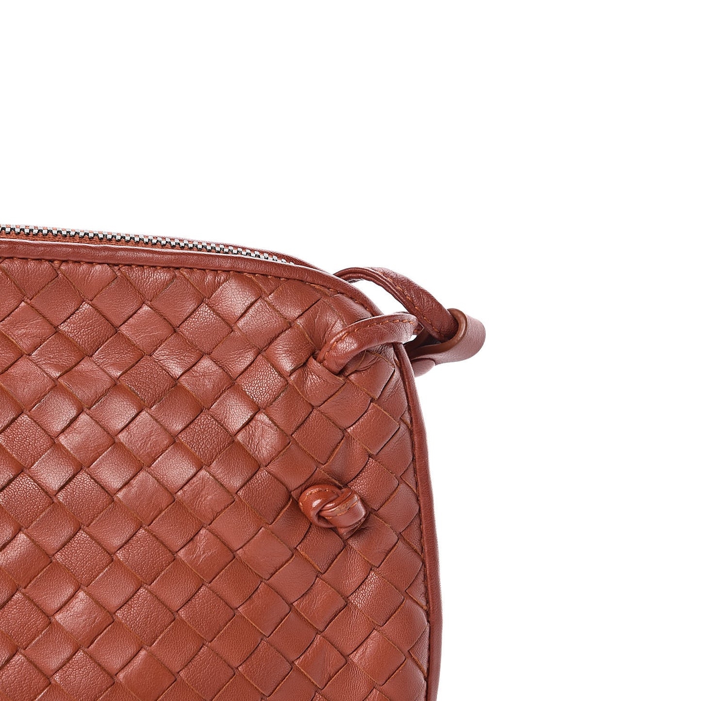 Nappa Intrecciato Nodini Crossbody Rust