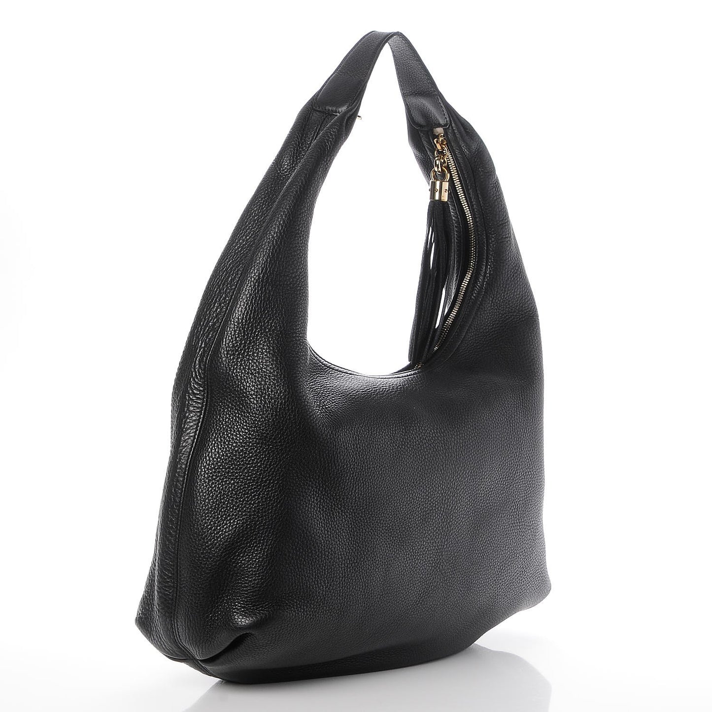Pebbled Calfskin Large Soho Hobo Black