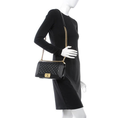 Chanel Lambskin Quilted Medium Boy Flap Black 2 of 7