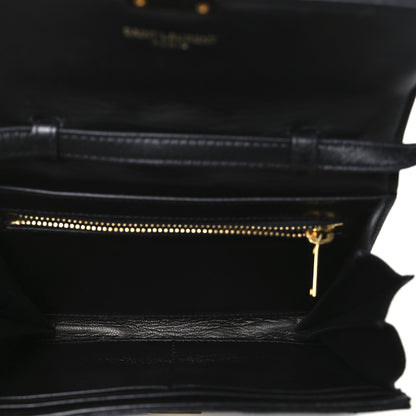 Saint Laurent Lambskin Chevron Quilted Mini High School Satchel Black 5 of 11