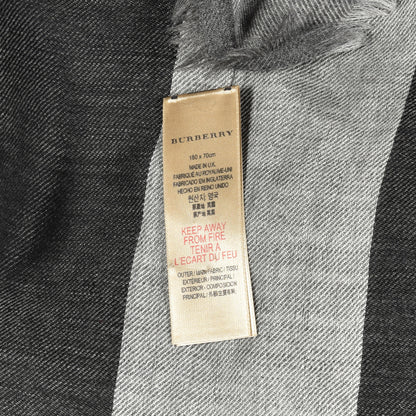 Burberry Cashmere Giant Check Lightweight Scarf Grey 3 of 4