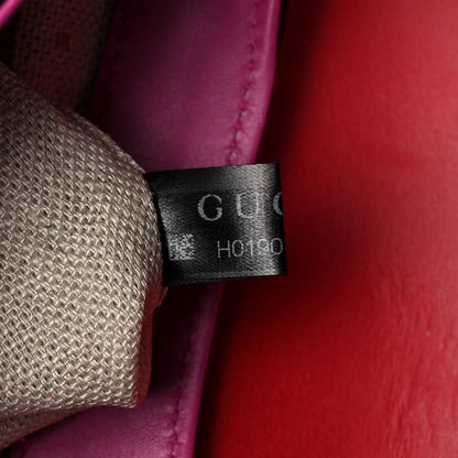 Gucci Calfskin Medium Lady Web Shoulder Bag New Rosette Hibiscus Red 7 of 10