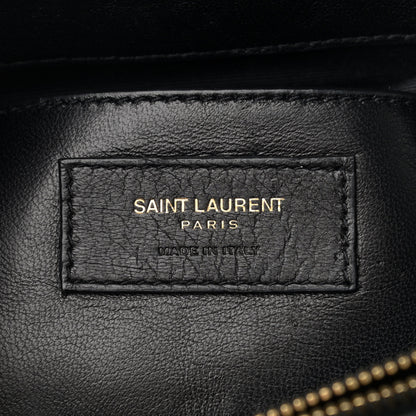 Saint Laurent Sheepskin Matelasse Chevron Monogram Large College Satchel Black 6 of 15