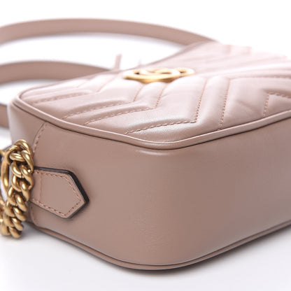 Gucci Calfskin Matelasse Mini GG Marmont Chain Shoulder Bag Porcelain Rose 8 of 10