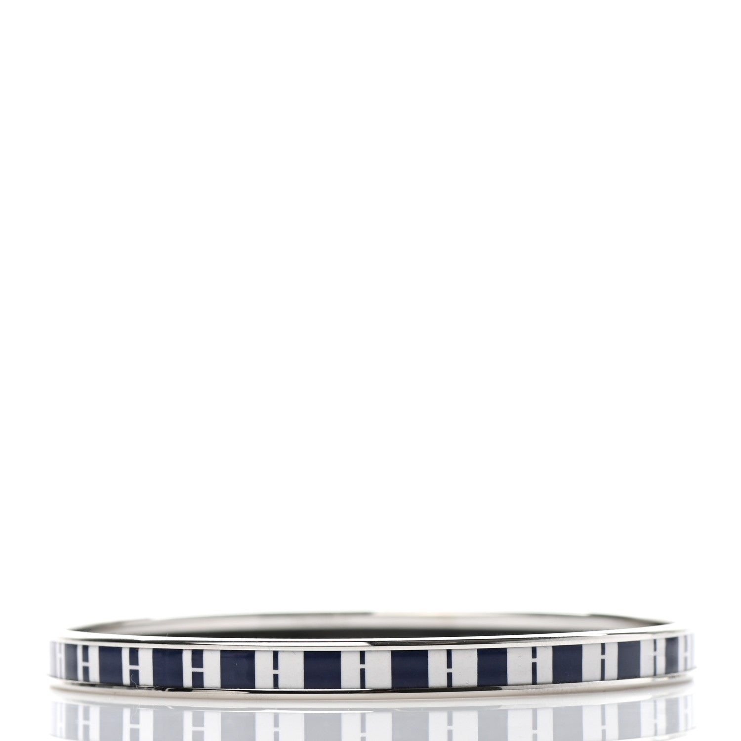 Hermes Printed Enamel OP'H Extra Narrow Bracelet 70 Ultramarine White 3 of 5
